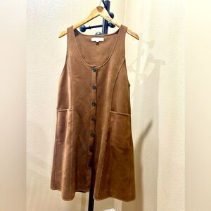 Loft Suede size small overall brown dress
